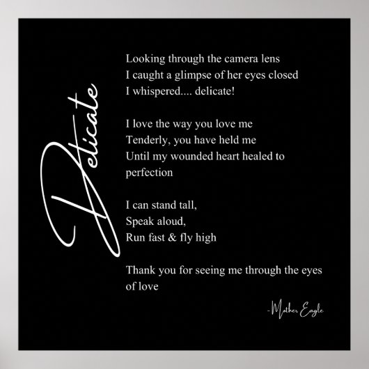 Delicate Love Poetry Wall Art Poster Decor (Voorkant)