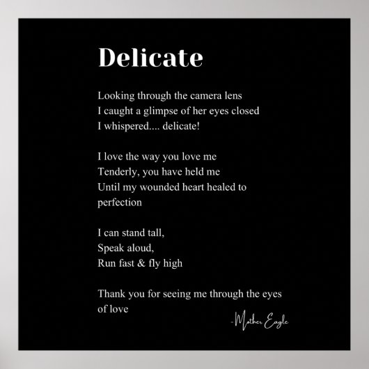 Delicate Love Poetry Wall Art Poster Decor (Voorkant)