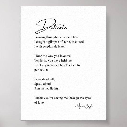 Delicate Love Poetry Wall Art Poster Decor (Voorkant)