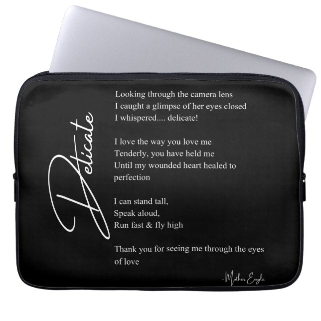 Delicate Love Poetry Wall Art Poster Decor Laptop Sleeve (Voorkant)