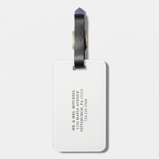 Delicate Love | Uw foto- en kalligrafie Bagagelabel (Achterkant verticaal)