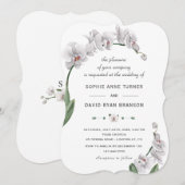 Delicate Luau Waterverf White Orchid Wedding Kaart (Voorkant / Achterkant)