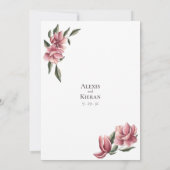 Delicate Magnolia Pink & Blush Weddenschap Kaart (Achterkant)