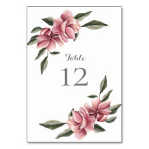 Delicate Magnolia Roze & Blush Tafelkaart