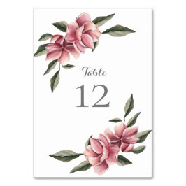 Delicate Magnolia Roze & Blush Tafelkaart Kaart