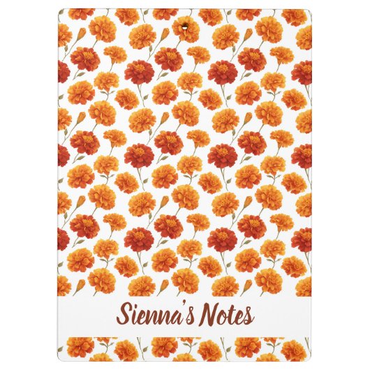 Delicate Mariold Pattern Name Klembord (Achterkant)