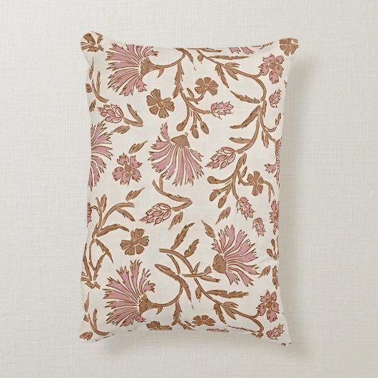  delicate mauve bloemen & ingewikkelde bladeren accent kussen (Achterkant (Verticaal))