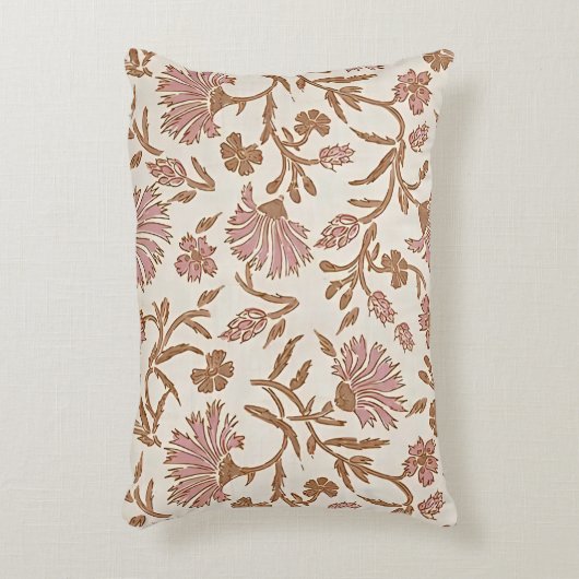  delicate mauve bloemen & ingewikkelde bladeren accent kussen (Voorkant(Verticaal))