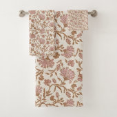 delicate mauve bloemen & ingewikkelde bladeren bad handdoek (Insitu)