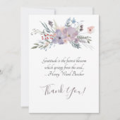 Delicate Mauve Floral Spray in Waterverven Bedankkaart (Voorkant)