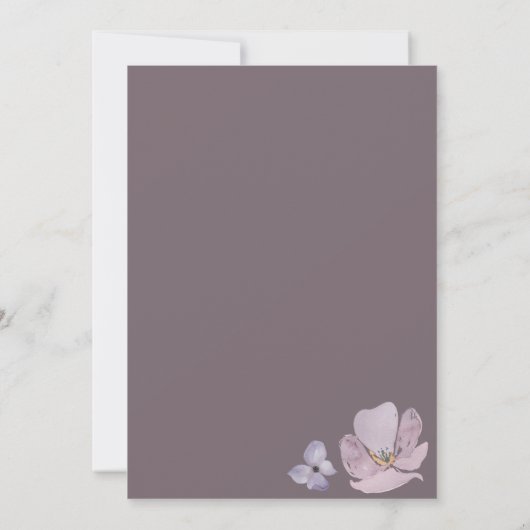 Delicate Mauve Floral Spray in Waterverven Bedankkaart (Achterkant)