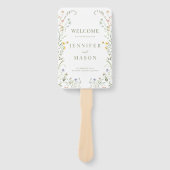 Delicate Meadow Wildflower Wreath Wedding Program Handwaaier (Voorkant)