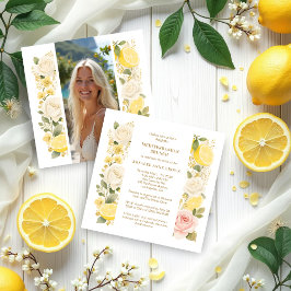 Delicate Mediterranean Lemons Flowers Greenery Kaart
