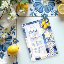 Delicate Mediterranean Tiles and Lemons Flowers Kaart
