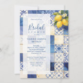 Delicate Mediterranean Tiles and Lemons Flowers Kaart (Voorkant)