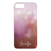 Delicate meisjesroze waterverf bokeh gepersonalise Case-Mate iPhone case (Achterkant)