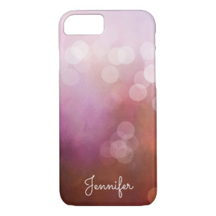 Delicate meisjesroze waterverf bokeh gepersonalise Case-Mate iPhone case
