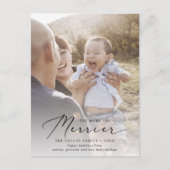 Delicate Merrier Kerstmis nieuwe baby geboorte Feestdagenkaart (Voorkant)