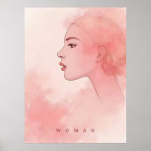 Delicate Minimalist Woman in Pink Shades Poster (Voorkant)