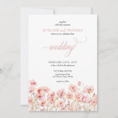 Delicate minimalistische boho zomer roze wilde blo kaart (Voorkant)