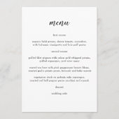 Delicate minimalistische bruiloft menu (Voorkant)
