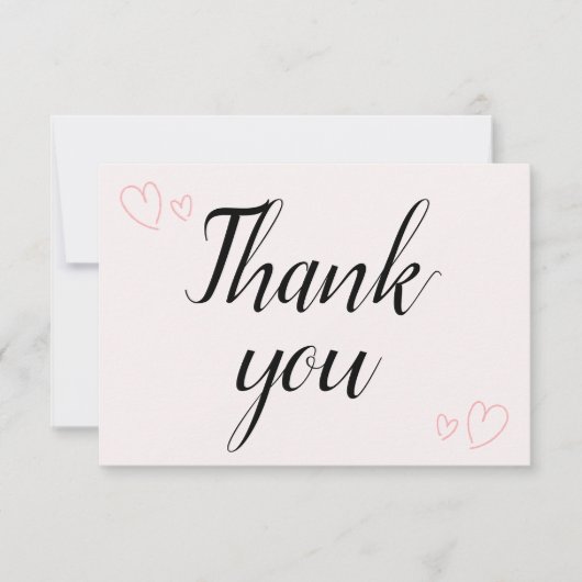 Delicate Minimalistische Calligrafie Bruiloft Bedankkaart (Voorkant)