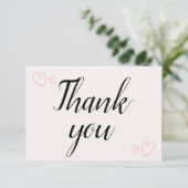 Delicate Minimalistische Calligrafie Bruiloft Bedankkaart (Staand voorkant)