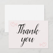 Delicate Minimalistische Calligrafie Bruiloft Bedankkaart (Voorkant / Achterkant)