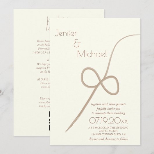 Delicate minimalistische hand getekend oneindig al kaart (Voorkant / Achterkant)