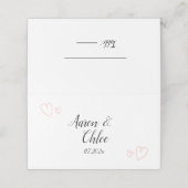 Delicate minimalistische kalligrafie bruiloft plaatskaartje (Buitenkant ongevouwen)