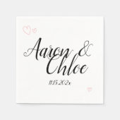 Delicate minimalistische kalligrafie bruiloft servet (Voorkant)