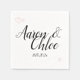 Delicate minimalistische kalligrafie bruiloft servet