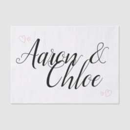 Delicate minimalistische kalligrafie bruiloft tissuepapier