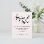 Delicate minimalistische kalligrafie bruiloft uitnodiging briefkaart (Staand voorkant)