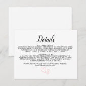 Delicate minimalistische kalligrafie Details Kaart (Voorkant / Achterkant)