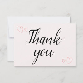 Delicate Minimalistische Kalligrafie Huwelijk  Bedankkaart