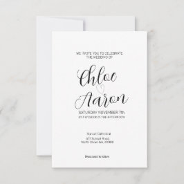 Delicate minimalistische kalligrafie Zwart-wit Kaart