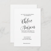 Delicate minimalistische kalligrafie Zwart-wit Kaart (Voorkant / Achterkant)