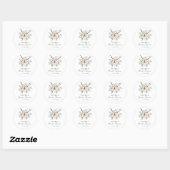 Delicate Minimalistische Rustieke Pompoen Bruidsdo Ronde Sticker (Vel)