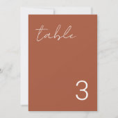 Delicate minimalistische Terracotta Table Number-k Kaart (Voorkant)