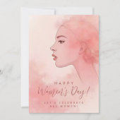 Delicate minimalistische vrouw in roze tinten feestdagenkaart (Voorkant)