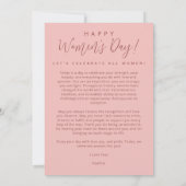 Delicate minimalistische vrouw in roze tinten feestdagenkaart (Achterkant)