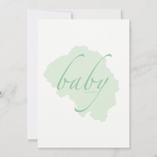 Delicate Mint Baby shower Invitation Kaart (Achterkant)