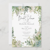 Delicate Modern Baby's Breath Green Vrijgezellenfe Kaart (Voorkant)