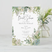 Delicate Modern Baby's Breath Green Vrijgezellenfe Kaart (Staand voorkant)