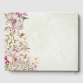 Delicate Modern Pink Blush Roos Lily Green Wedding Gastenboek (Achterkant)