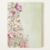Delicate Modern Pink Blush Roos Lily Green Wedding Planner (Achterkant)