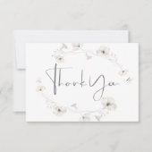 Delicate Modern White Grey & Gold Floral Wedding Bedankkaart (Voorkant)