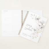 Delicate Modern White Grey & Gold Floral Wedding Planner (Display)