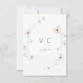 Delicate Modern White Grey & Gold Floral Wedding Save The Date (Achterkant)